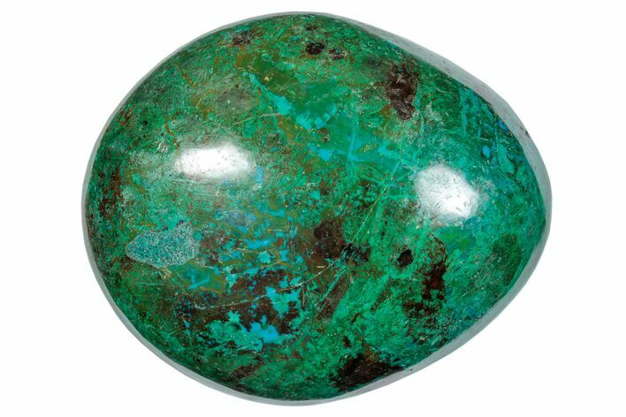 Polished Chrysocolla and Malachite Palm Stone - Peru #258684